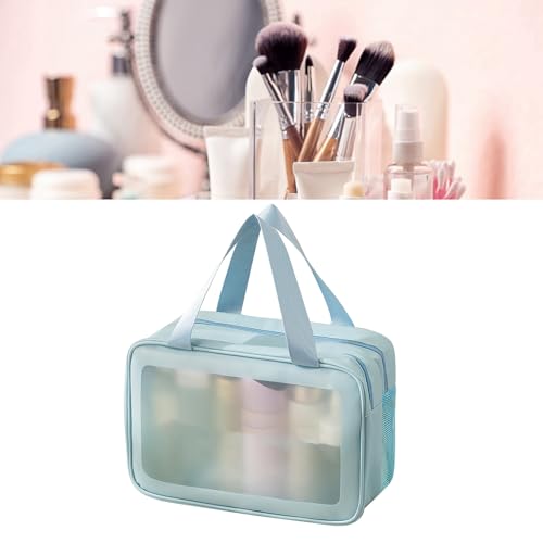 Tragbare Kosmetiktasche, Multifunktionale, wasserdichte, Langlebige PVC-Doppelschicht-Kosmetik-Organizer-Aufbewahrungstasche, Trockene und Nasse Trennung, Leicht zu Reinigen für von Shipenophy