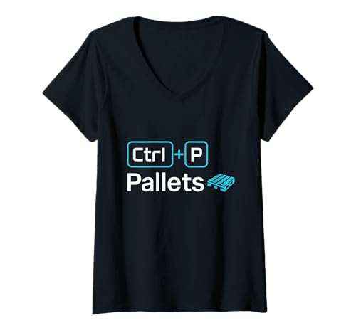 Damen Lagerarbeiter Fulfillment Picker Packer Team Lift Barcode T-Shirt mit V-Ausschnitt Damen Lagerarbeiter Fulfillment Picker Packer Team Lift Barcode T-Shirt mit V-Ausschnitt von Shipping Warehouse Ecommerce Logistics Life Crew