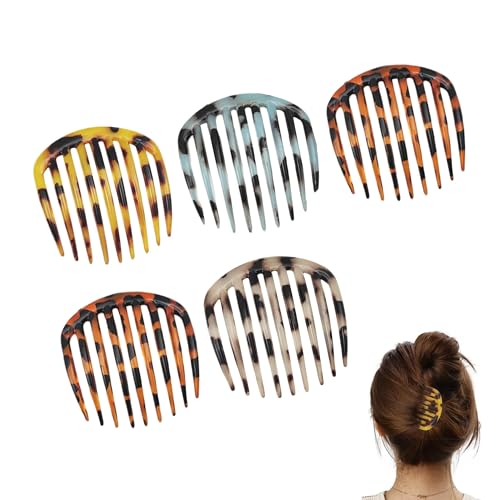 Haarkamm zum Stecken,5 Pcs Haarkamm French Side Combs Twist Kamm Haar Clips Mit 9 Zähne Anti-Rutsch-Kamm Clips Französisch Twist Haar Zubehör Haar Styling Zubehör für Frauen und Mädch von Shirene
