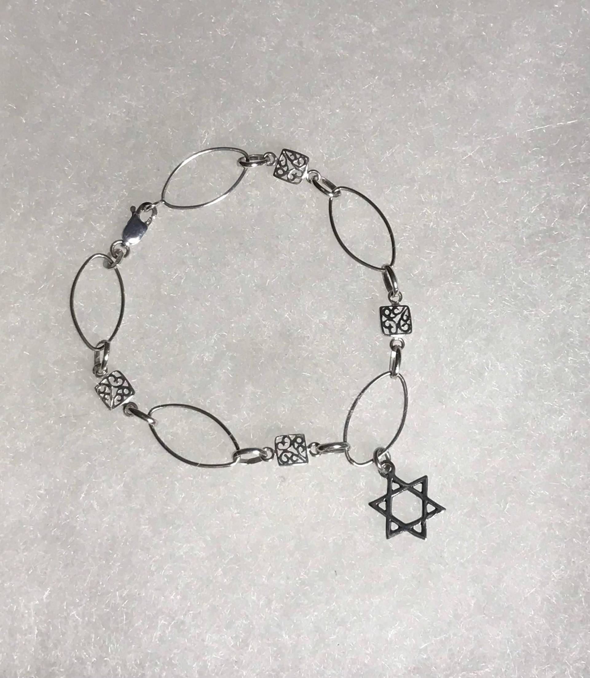 Davidstern Charm Armband Sterling Silber Kette Davidstern Charm Armband Sterling Silber Kette von ShireysShineysnShite