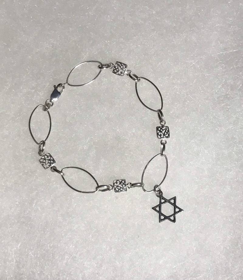 Davidstern Charm Armband Sterling Silber Kette von ShireysShineysnShite