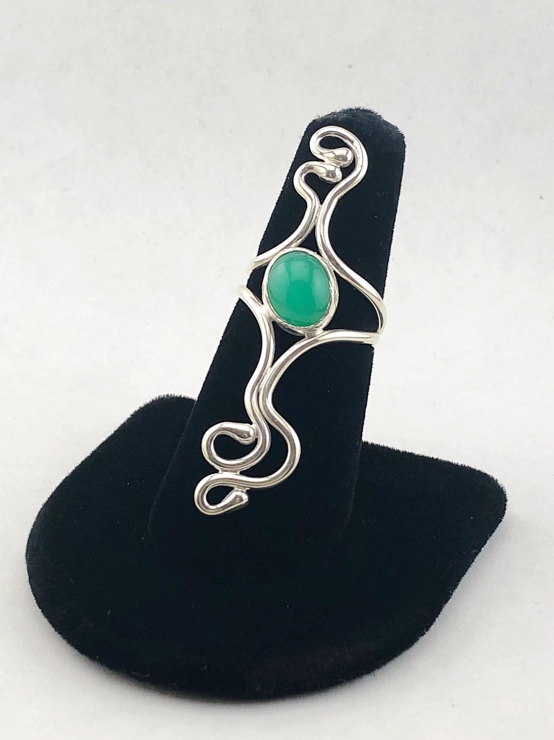 Sterling Silber Ring, Chrysocolla Edelstein-Ring, Statement-Ring, Grüner Stein-Ring von ShiriDaniella