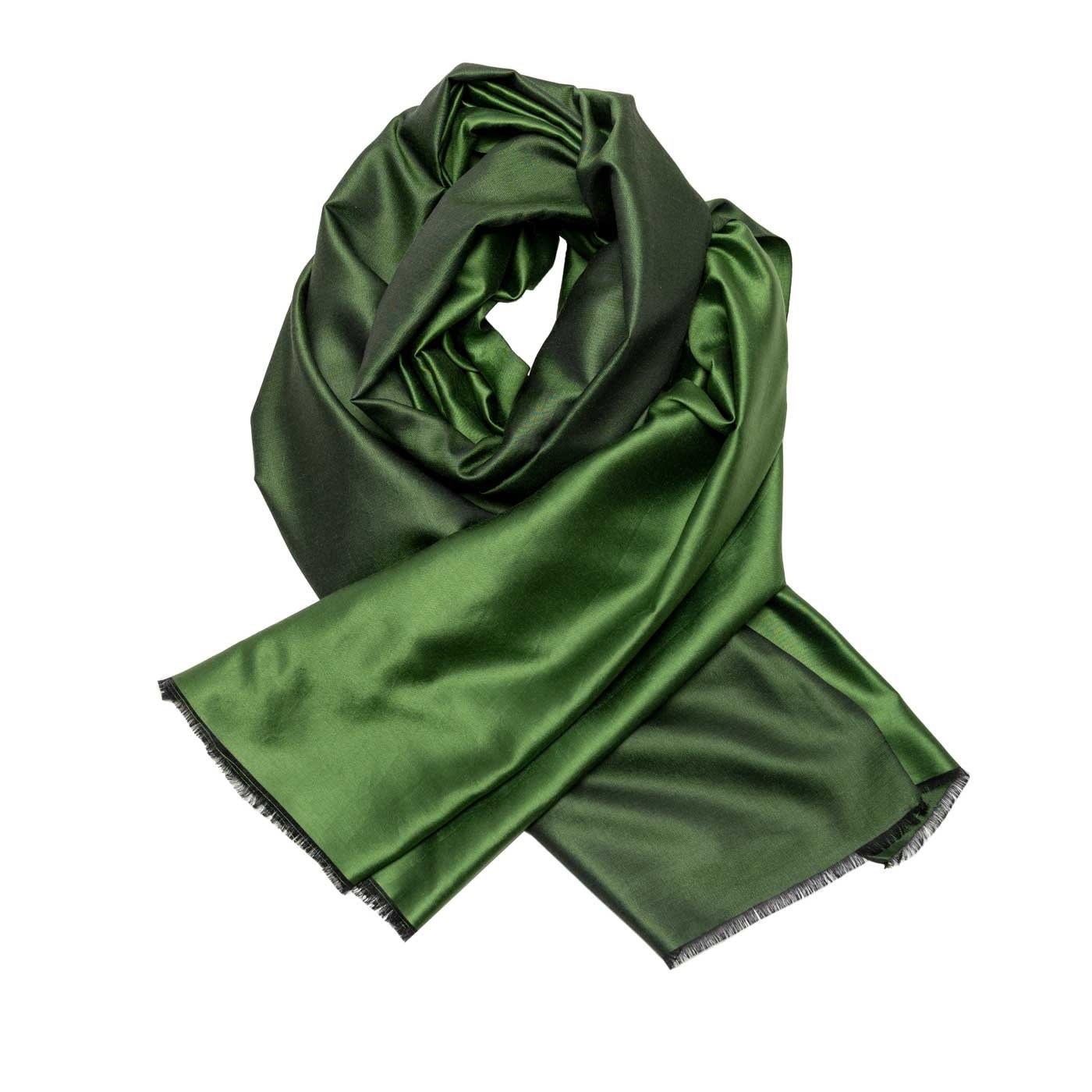 Eleganter Schimmernder Seidenschal 100% Seide in Olive Grün von ShirinSehan