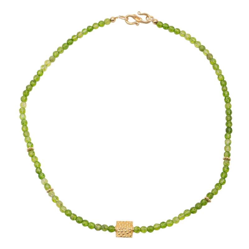 Peridot Kette Statement Halskette Damen Gold Silber Vergoldet Edelstein Grün Heilstein von ShirinSehan