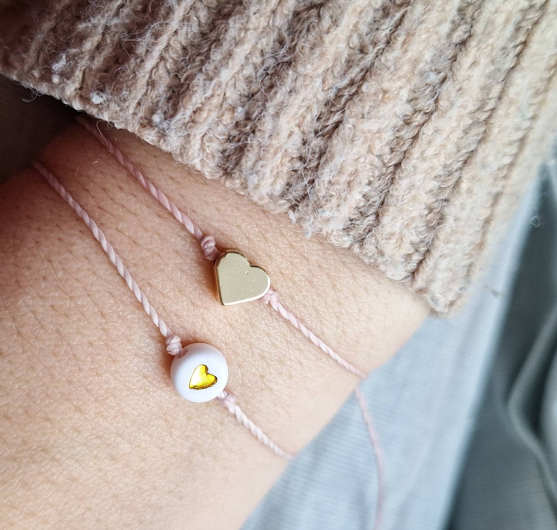 Freundschaftsarmband Herz Set Minimalistisch Single Armband Verschiedene Farben von Shirinis