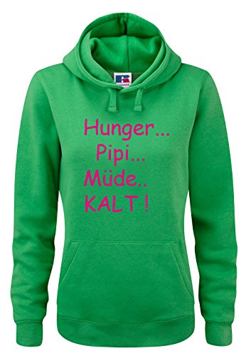 Shirt-Checker Hunger PIPI Müde KALT ! Damen Hoodie -Kapuzenpulli Gr. S bis XL von Shirt-Checker