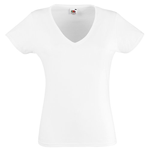 Weisses Damen T-Shirt von Fruit of The Loom 3er Pack 3 Stück 3er Verpackt 3 T-Shirt´s von Shirt-Checker