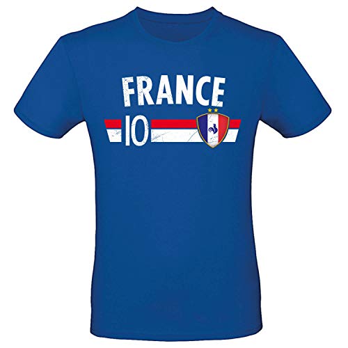 Shirt-Panda Fußball EM T-Shirt · Fan Artikel · Nummer 10 · Passend zur Europameisterschaft · Nationalmannschaft Länder Trikot Jersey für 2021 · Herren Damen Kinder · Frankreich France M von Shirt-Panda