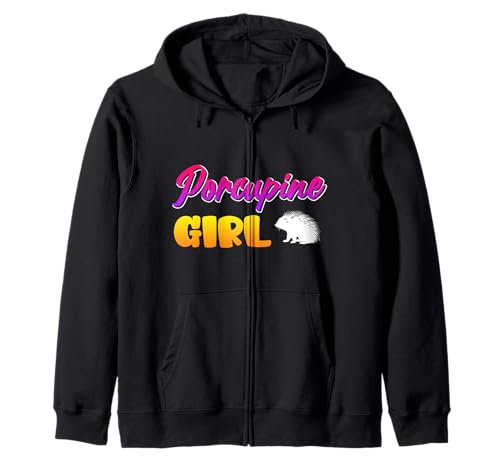 Stachelschwein Fan PORCUPINE GIRL Lustiges Stachelschweine Kapuzenjacke Stachelschwein Fan PORCUPINE GIRL Lustiges Stachelschweine Kapuzenjacke von Shirt Stachelschwein Kostüm Stachelschweine Fan