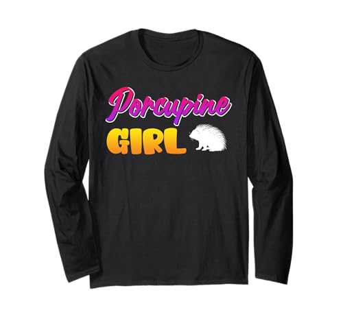 Stachelschwein Fan PORCUPINE GIRL Lustiges Stachelschweine Langarmshirt von Shirt Stachelschwein Kostüm Stachelschweine Fan