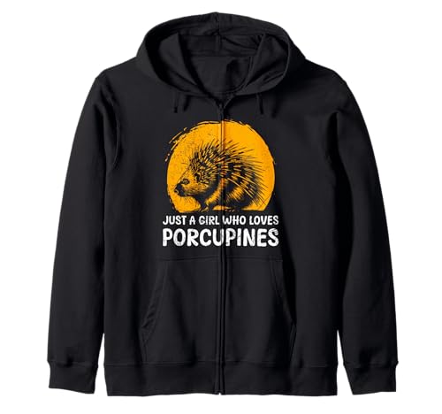 Stachelschwein JUST A GIRL WHO LOVES PORCUPINES Kostüm Kapuzenjacke von Shirt Stachelschwein Kostüm Stachelschweine Fan