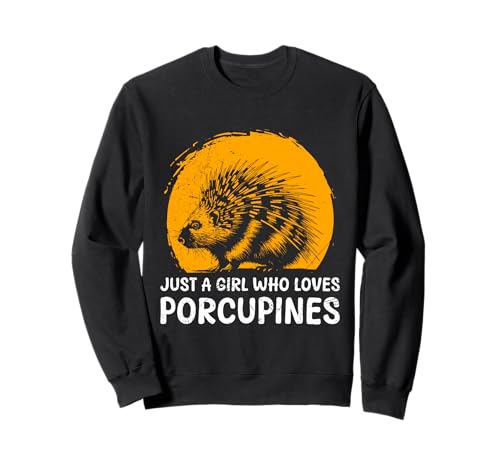 Stachelschwein JUST A GIRL WHO LOVES PORCUPINES Kostüm Sweatshirt Stachelschwein JUST A GIRL WHO LOVES PORCUPINES Kostüm Sweatshirt von Shirt Stachelschwein Kostüm Stachelschweine Fan