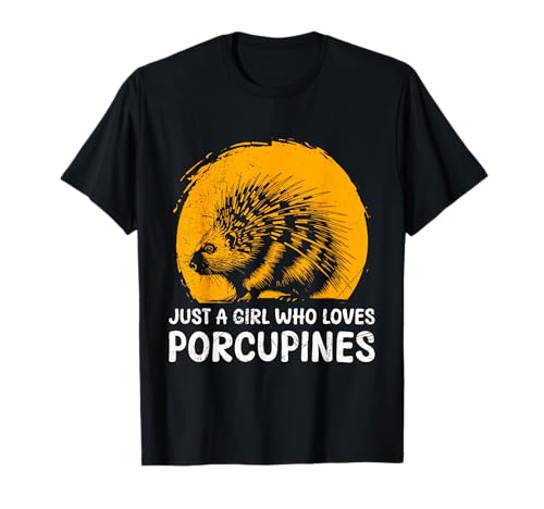 Stachelschwein JUST A GIRL WHO LOVES PORCUPINES Kostüm T-Shirt von Shirt Stachelschwein Kostüm Stachelschweine Fan