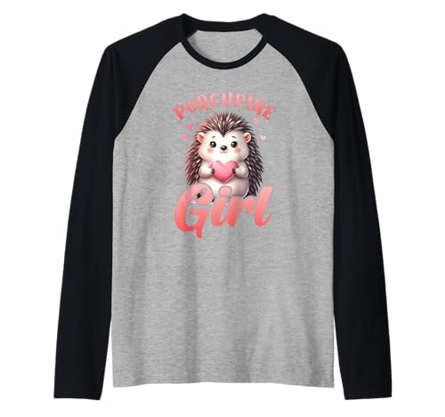 Stachelschwein Porcupine Girl Lustiges Stachelschweine Raglan von Shirt Stachelschwein Kostüm Stachelschweine Fan