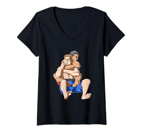 Damen Jiu Jitsu Grappling und MMA T-Shirt mit V-Ausschnitt von Shirt für MMA Jiu Jitsu BJJ