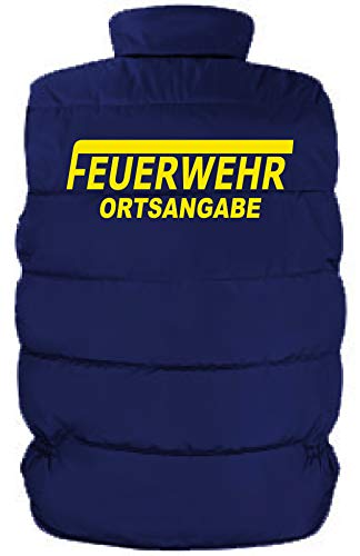 Shirt-ideen.com Feuerwehr Bodywärmer/Weste Navy mit Aufrduck Neongelb oder reflexsilber (M, Neongelb) von Shirt-ideen.com