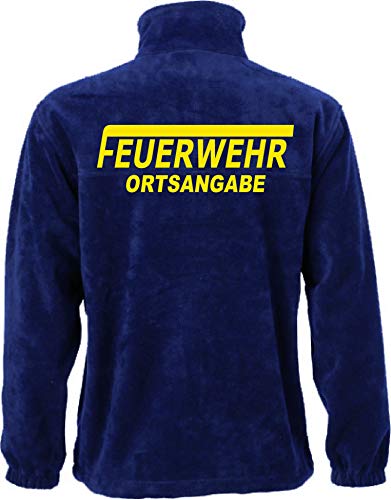 Shirt-ideen.com Feuerwehr Fleece-Jacke mit Aufdruck in Neongelb oder weiß (L, Neongelb) von Shirt-ideen.com