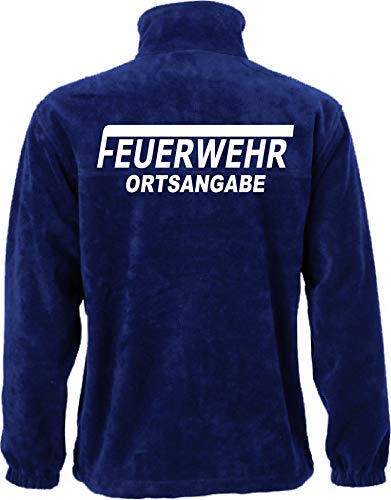 Shirt-ideen.com Feuerwehr Fleece-Jacke mit Aufdruck in Neongelb oder weiß (XL, weiß) von Shirt-ideen.com