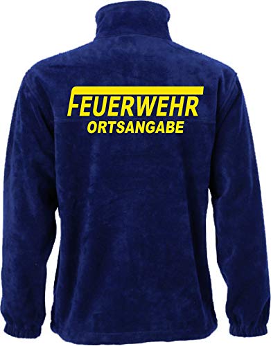 Shirt-ideen.com Feuerwehr Fleece-Jacke mit Aufdruck in neongelb oder weiß (XL, neongelb) von Shirt-ideen.com