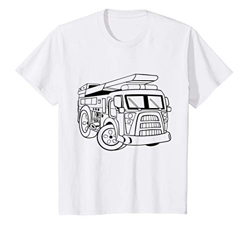Kinder Feuerwehrauto Feuerwehr zum Ausmalen und Bemalen T-Shirt von Shirt zum bemalen by POD1