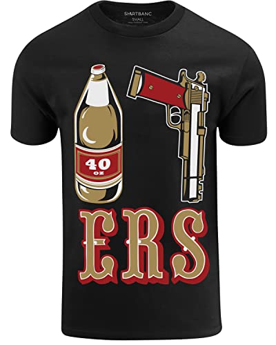 ShirtBANC Herren Graphic Gun Shirt Pistole Golden Empire, 9 mm, Goldfarben, S-3XL, 40 Nine Ers., L von ShirtBANC
