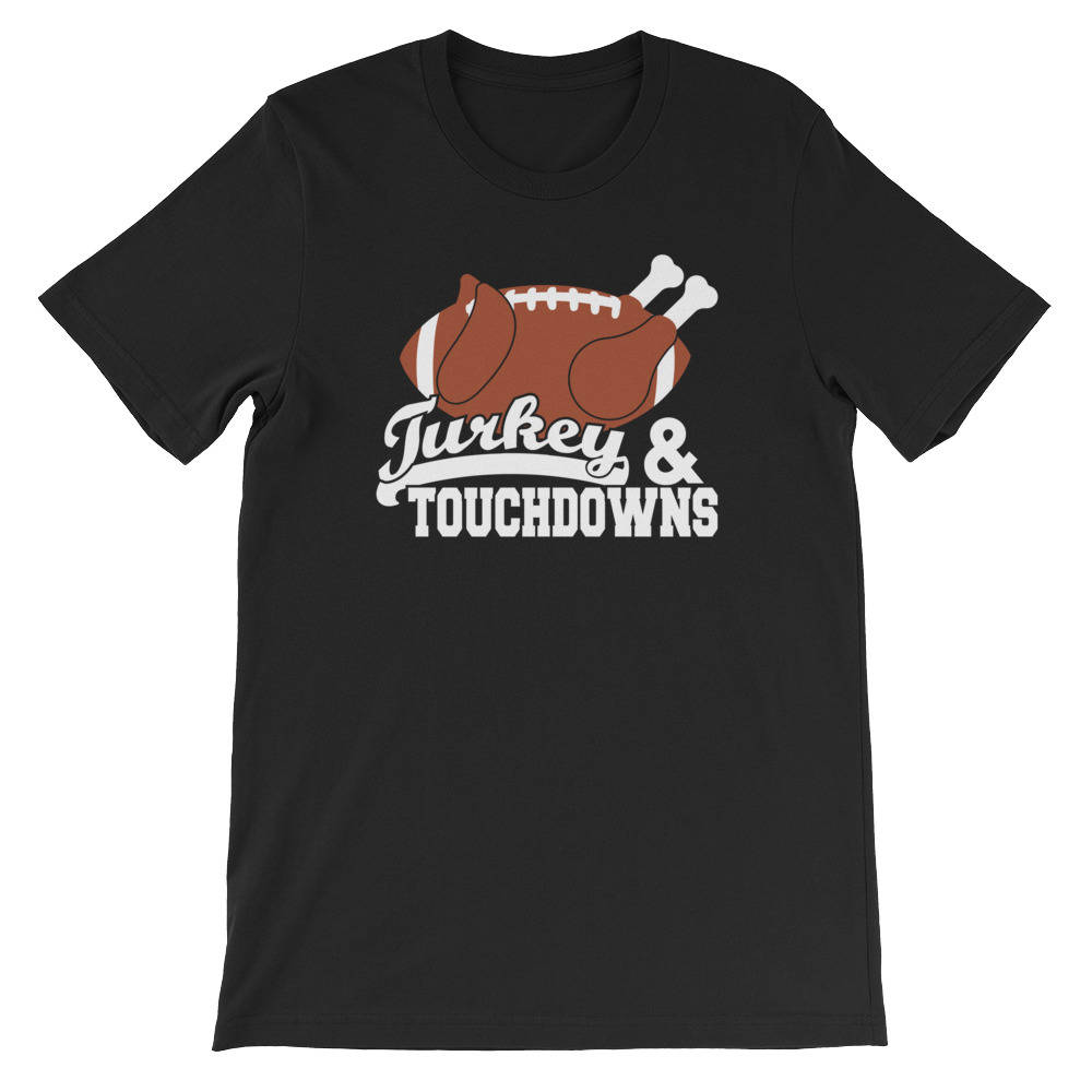 Türkei & Touchdowns Unisex T-Shirt/Thanksgiving Fußballtrikot Fußball-T-stück Sport Shirt Für von ShirtGameStrong