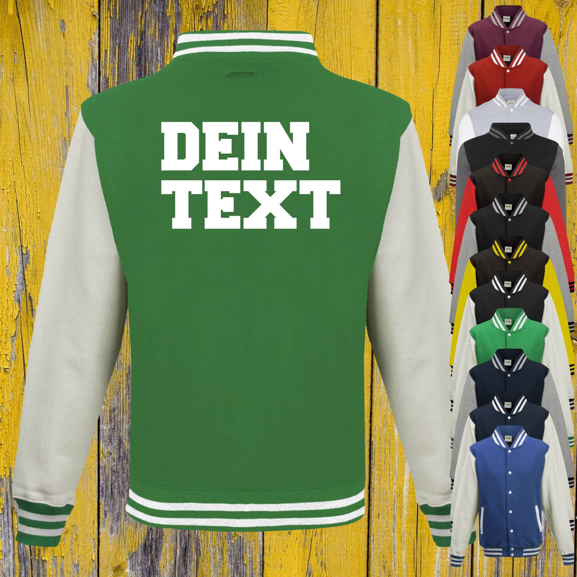 College Jacke Mit Wunschdruck Auf Der Rückseite Trainings Sport Verein Varsity Jacket von ShirtInStyle