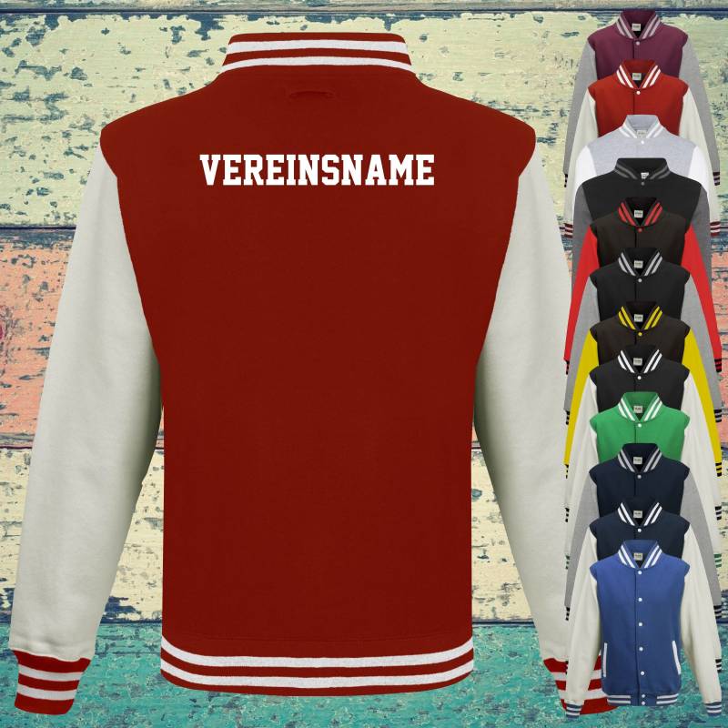 College Jacke Mit Wunschdruck Auf Der Rückseite Vereinsname Trainings Sport Verein Varsity Jacket College Jacke Mit Wunschdruck Auf Der Rückseite Vereinsname Trainings Sport Verein Varsity Jacket von ShirtInStyle