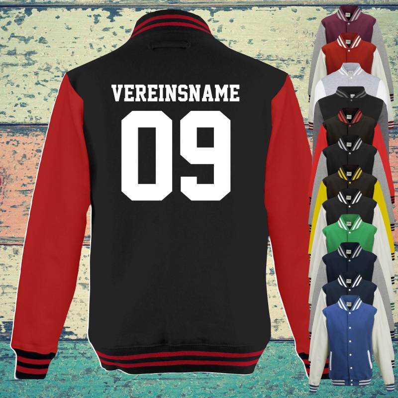 College Jacke Mit Wunschdruck Auf Der Rückseite Vereinsname Und Zahl Trainings Sport Verein Varsity Jacket College Jacke Mit Wunschdruck Auf Der Rückseite Vereinsname Und Zahl Trainings Sport Verein Varsity Jacket von ShirtInStyle
