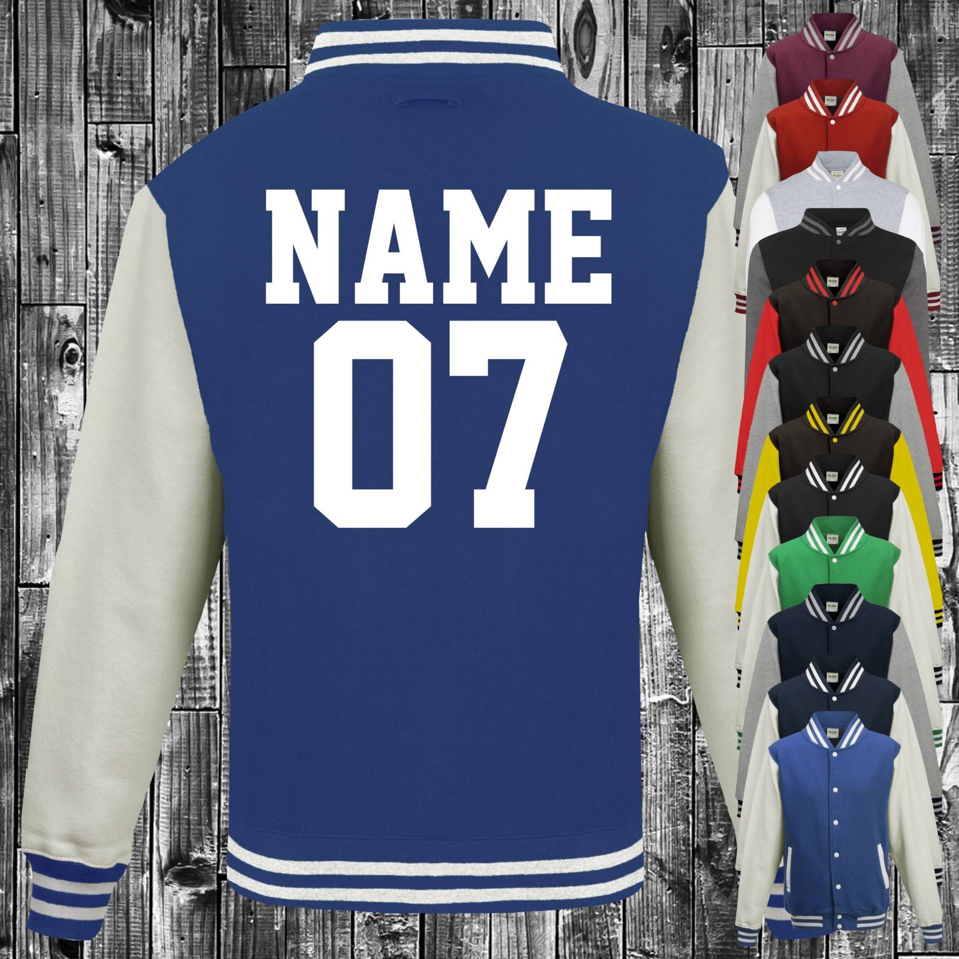 College Jacke Mit Wunschdruck Auf Der Rückseite Zahl Und Name Trainings Sport Verein Varsity Jacket College Jacke Mit Wunschdruck Auf Der Rückseite Zahl Und Name Trainings Sport Verein Varsity Jacket von ShirtInStyle