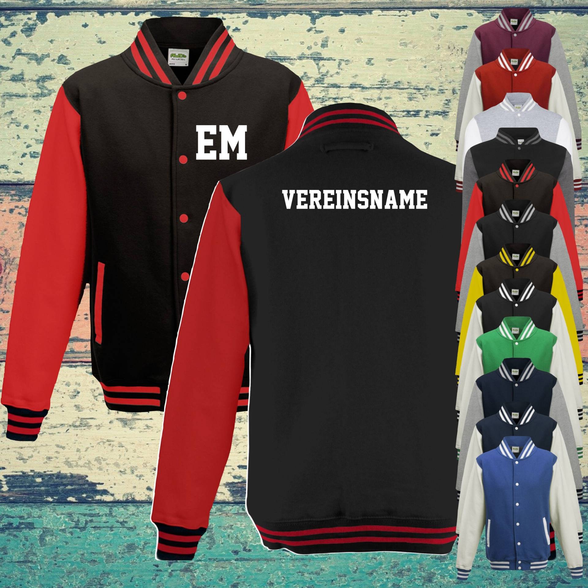 College Jacke Mit Wunschdruck Auf Der Vorderseite Initialen Und Rückseite Vereinsname Trainings Sport Verein College Jacke Mit Wunschdruck Auf Der Vorderseite Initialen Und Rückseite Vereinsname Trainings Sport Verein von ShirtInStyle