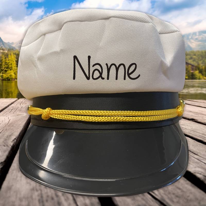 Kapitäns Mütze Captain Hat Mit Wunschname Name Wunschtext Hut Boot Verkleiden Bootsführerschein von ShirtInStyle