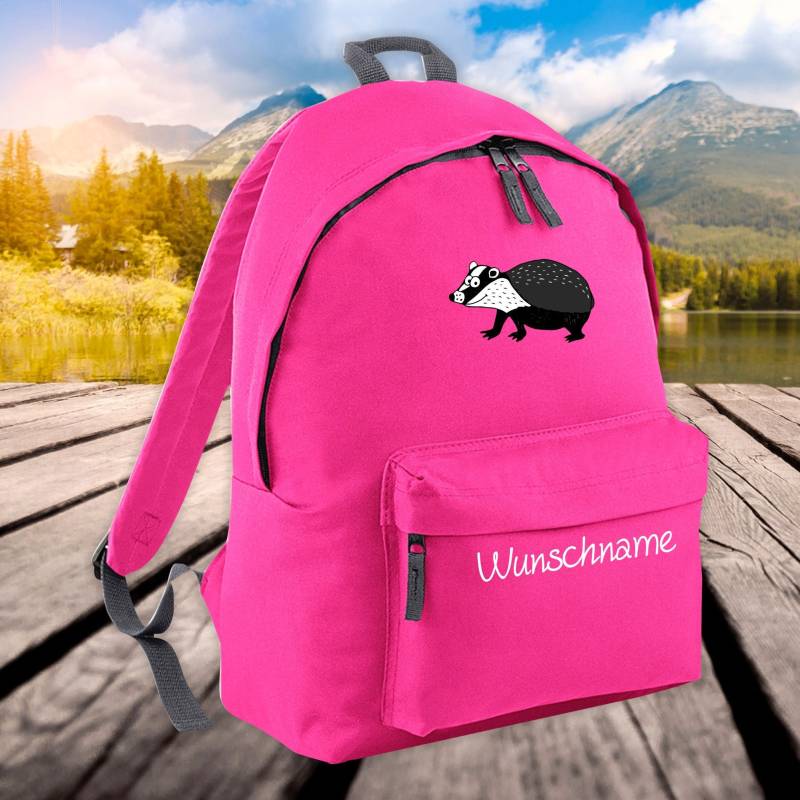 Kinder Rucksack Tiere Dachs Mit Wunschnamen Wunschtext Kita von ShirtInStyle