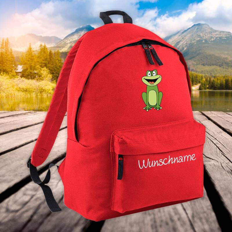 Kinder Rucksack Tiere Frosch Mit Wunschnamen Wunschtext Kita Einschulung Schule Hort Geschenk von ShirtInStyle