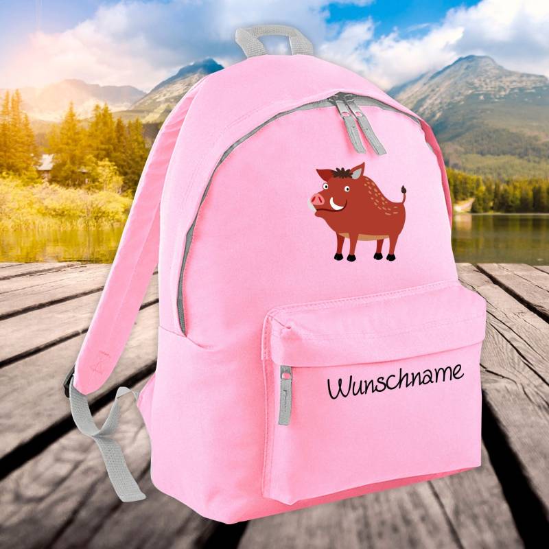 Kinder Rucksack Tiere Wildschwein Mit Wunschnamen Wunschtext Kita Einschulung Schule Hort Geschenk von ShirtInStyle