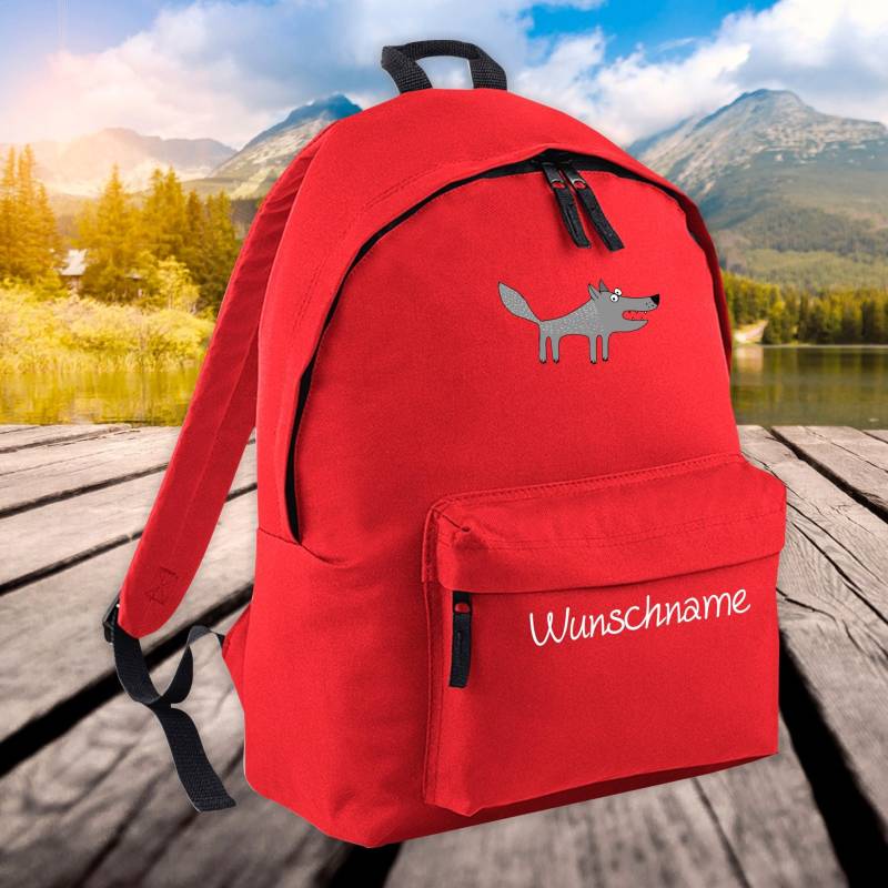 Kinder Rucksack Tiere Wolf Mit Wunschnamen Wunschtext Kita von ShirtInStyle