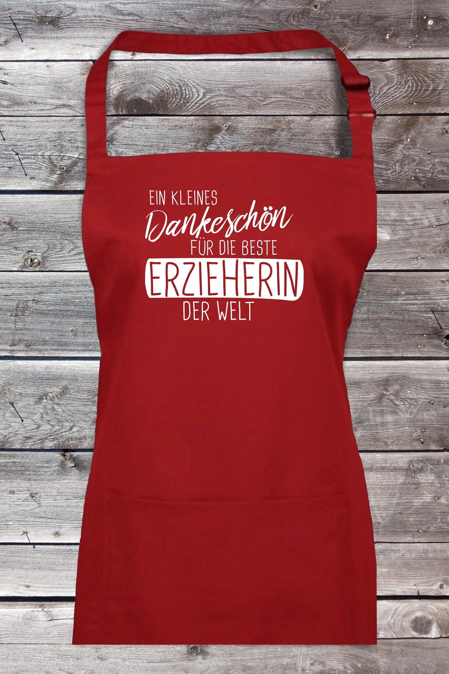 Koch Backschürze "Ein Kleines Dankeschön Für Die Beste Erzieherin Der Welt" Grillen Grillschürze Schürze Heimwerker Garten Latzschürze von ShirtInStyle