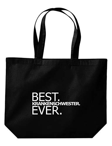 ShirtInStyle Beutel Tasche, Best Krankenschwester Ever, Dankeschön Pflege Anerkennung, Jute, Shopper, Beutel, Tasche, Farbe Schwarz von ShirtInStyle