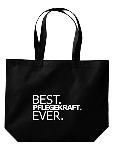 ShirtInStyle Beutel Tasche, Best Pflegekraft Ever, Dankeschön Pflege Anerkennung, Jute, Shopper, Beutel, Tasche, Farbe Schwarz von ShirtInStyle