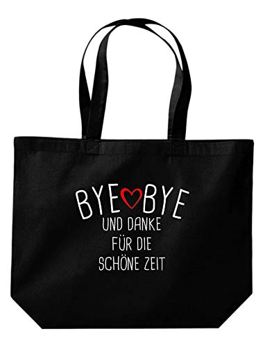 ShirtInStyle Beutel Tasche, Bye Bye Und Danke Für Die Schöne Zeit Lehrer Erzieher Lehrerin Erzieherin Schule Kita Hort, Jute, Shopper, Beutel, Tasche, Farbe Schwarz von ShirtInStyle