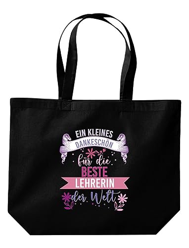 ShirtInStyle Beutel Tasche, Ein kleines Dankeschön für die Beste Lehrerin der Welt, Jute, Shopper, Farbe Schwarz von ShirtInStyle