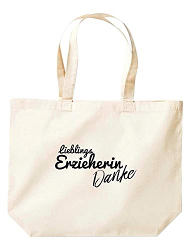 ShirtInStyle Beutel Tasche, Lieblings Erzieherin Danke, Jute, Shopper, Beutel, Tasche, Kita Schule Hort Abschluß Abschied, Farbe Natur von ShirtInStyle