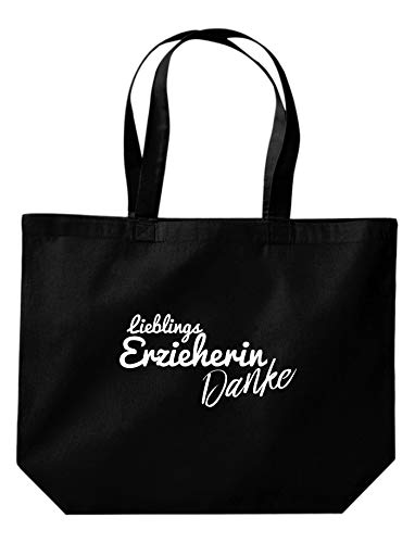 ShirtInStyle Beutel Tasche, Lieblings Erzieherin Danke, Jute, Shopper, Beutel, Tasche, Kita Schule Hort Abschluß Abschied, Farbe Schwarz von ShirtInStyle