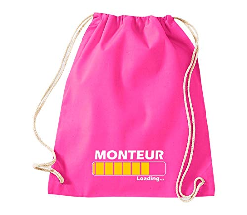 ShirtInStyle Gym Sack Turnbeutel, Loading Monteur, Beste Berufe Ausbildung Abschluss Job Kollegen, Spruch Sprüche Tasche Sport Beutel Farbe Pink von ShirtInStyle