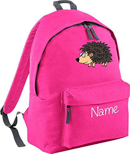 ShirtInStyle Kinder Rucksack Igel mit Name veredelt, Wunschtext individuell, ideal für Kita, Sport und Freizeit, Farbe Pink von ShirtInStyle