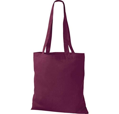 Shirtinstyle Premium Stoffbeutel Baumwolltasche Beutel Shopper Umhängetasche, Farbe burgundy von Shirtinstyle