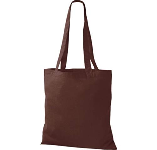 Shirtinstyle Premium Stoffbeutel Baumwolltasche Beutel Shopper Umhängetasche, Farbe chocolate von Shirtinstyle