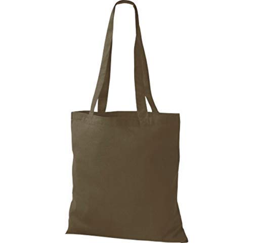 Shirtinstyle Premium Stoffbeutel Baumwolltasche Beutel Shopper Umhängetasche, Farbe olive von Shirtinstyle