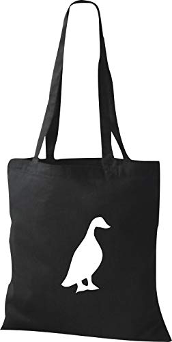 Shirtinstyle Stoffbeutel Ente Baumwolltasche Beutel, diverse Farbe black von Shirtinstyle