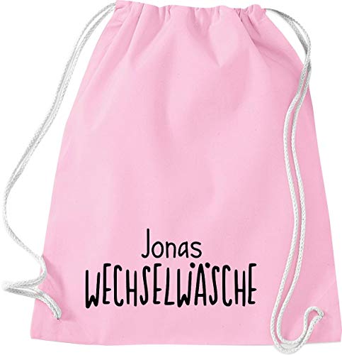 ShirtInStyle Turnbeutel, Wechselwäsche mit Wunschnamen, Kita, Hort, Schule, Freizeit, Gym Sack Tasche Beutel, Farbe rosa von ShirtInStyle